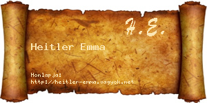 Heitler Emma névjegykártya